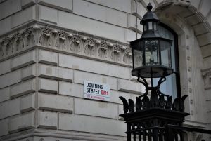 Photo of the corner of Downing Street with street sign